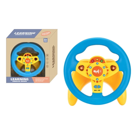 Sinyiin Interaction Pretend Play Drive Steering Wheel Rotating LED Drive Simulator Toy