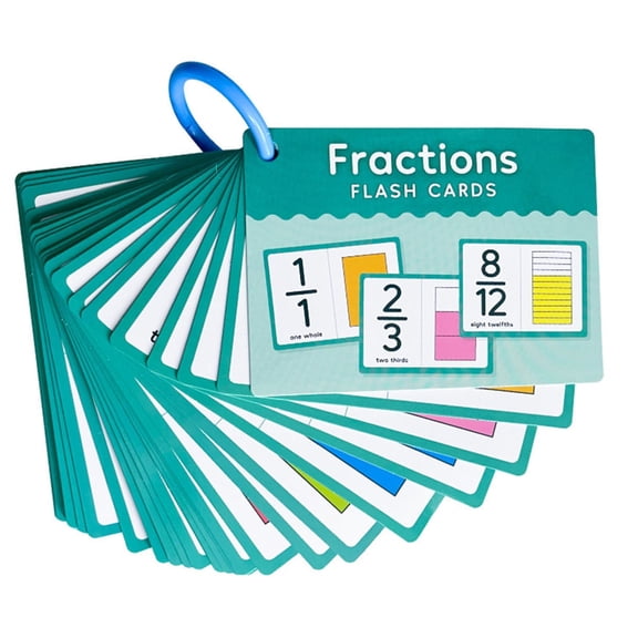 Sinyiin Interactive Fraction Cards Study Aid With Visual Examples Educational Materials