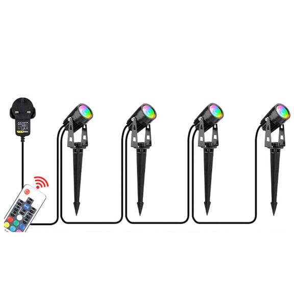 Sinyiin LED Outdoor Lamp Garden Light Lawn Lamps for Path Spotlight Tree Lights Colorful Waterproof IP65 Remote Control British