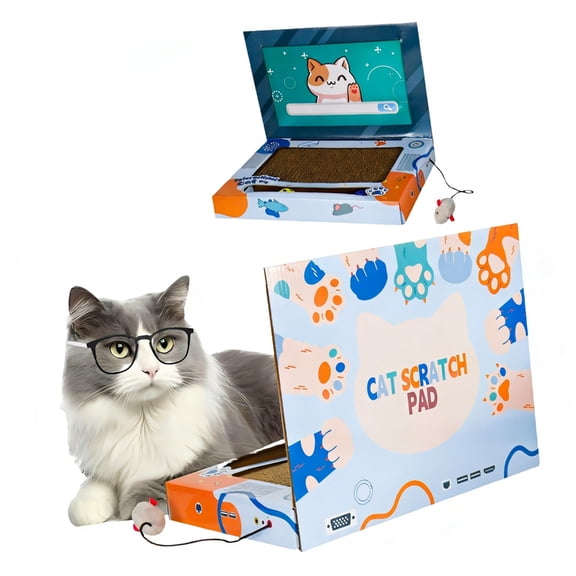 Sinyiin Laptop Cats Scratcher Pad Computer Shape Scratch Board Cats Durability Without Shedding Claws Training Toy Gift