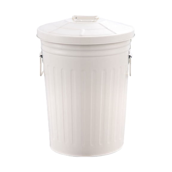 Sinyiin Large 8L Metal Garbage Bin With Tight Lid And Handles Outdoor Durability Design