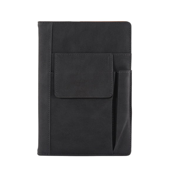 Sinyiin Leather Notebook 200 Pages Ribbon Bookmarks Pocket Notepads Portable Journal