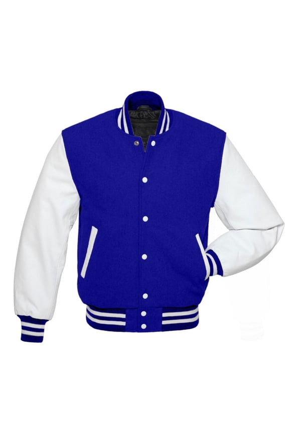 Men’s Varsity Baseball Letterman Wool Body Genuine Leather Sleeves Bomber American Style Varsity