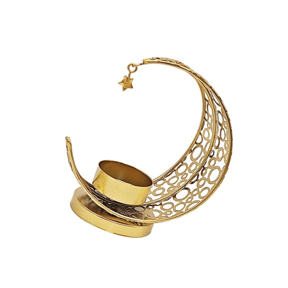Sinyiin Metal Moon Shape Candle Holders for Exotic Middle Eastern Eid Home Decoration