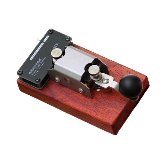 Sinyiin Morse Code Trainer Functional Art Piece Telegraph Key In Elegant Wood And Stainless Steel