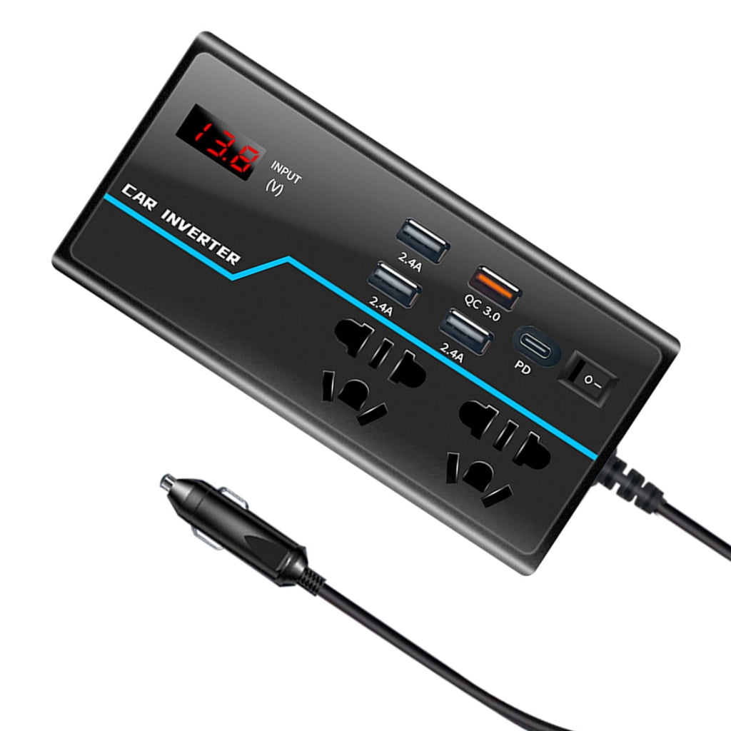 Sinyiin Multiple Protections Car Inverter 12V/24V to 110V/220V with Easy to Carry Designs Vehicle Chargers for Various Vehicles