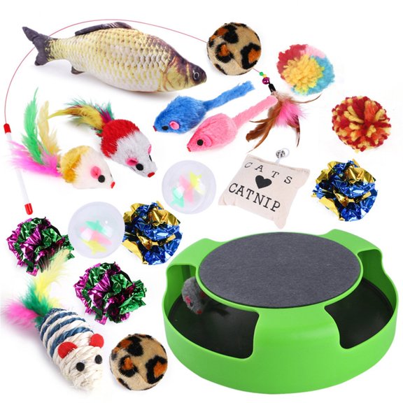 Sinyiin Multiple Type Cat Toy Filled Catmint Crinkle Paper Cute Playing Training Toy