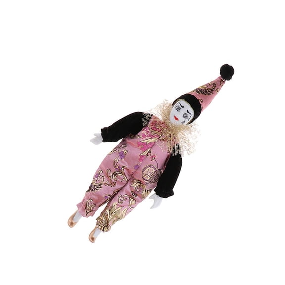 Sinyiin Nostalgic Ceramic Clown Figurine With Victorian Theme Costume Halloween Birthday Gift Desktop Ornament for Office Home