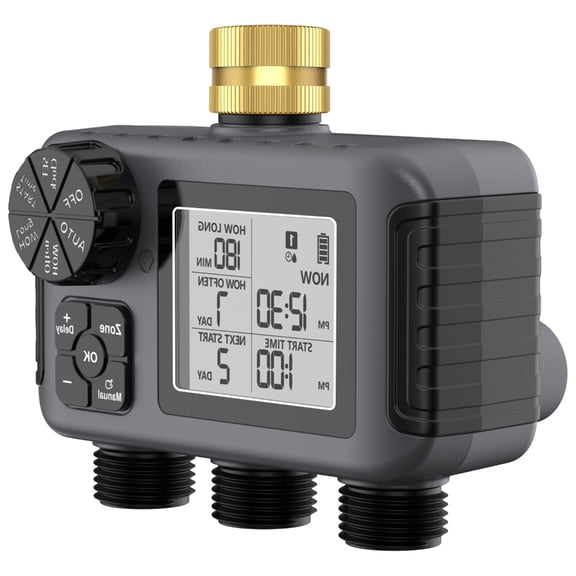Sinyiin Outdoor Plant Irrigation Controller Double Line Programmable Timer With LCD Monitoring