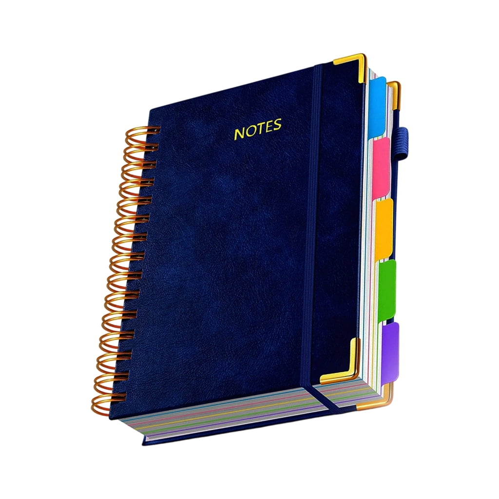Sinyiin PU Leather Paper Notebook 300 Pages Wide Lined Twin Coil Binding Writing Journal
