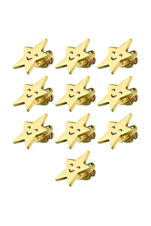 Pack of 10Pieces Alloy Smiles Face Brooches for Craft Clothing Accessories Sturdy Pin Badges