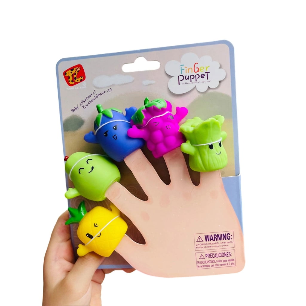 Sinyiin Pack of 5 Rubber Animal Finger Puppets for Toddlers Kids Adults ...