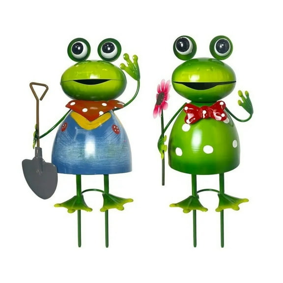 Sinyiin Playful Frogs Statues Iron Animal Sculptures Weather Resistant Lawn Yard Art Ornaments Easy to Arrange