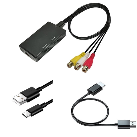 Sinyiin Plugs Play RCAs HDTV Adapters With USB Power Cable Converts Analogs AV Signal To 720P/1080P Digital Output For VHS