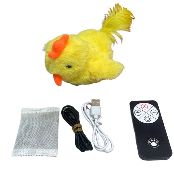 Sinyiin Plush Safe Materials Electric Cats Toy with Automatic Bird Simulation Motion Sensors USB Charging Quiet for Indoor Pet