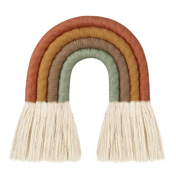 Sinyiin Rainbow Wall Hanging Ornament Handmade Weaving Macrame Home Decoration for Nursery Kids Room