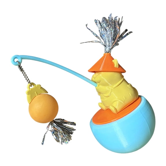 Sinyiin Rebounding Pet Toy Wobble Ball graceful-specific Not Tip Base Design Encourages Natural Hunting