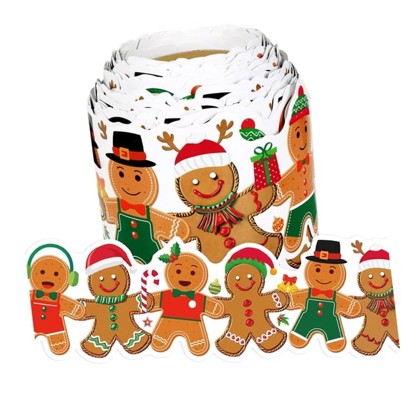Sinyiin Recyclable Removable Christmas Border Transfers For Writing Board Window Wall Decoration