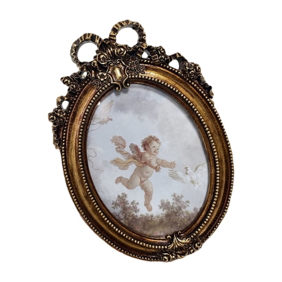 Sinyiin Retro Picture Frame for Tabletop and Wall Hanging Antique Ornate Photo Frame