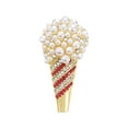 thumbnail image 1 of Sinyiin Rhinestones Pearls Sweet Cone Pin For Blouses Coats Ice Cream Cone Shaped Brooch, 1 of 7