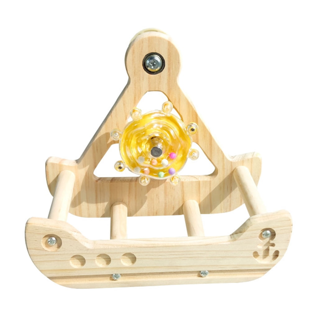Sinyiin Rocking Parrot Playgrounds Stand Perch Toy with 4 Chewable ...