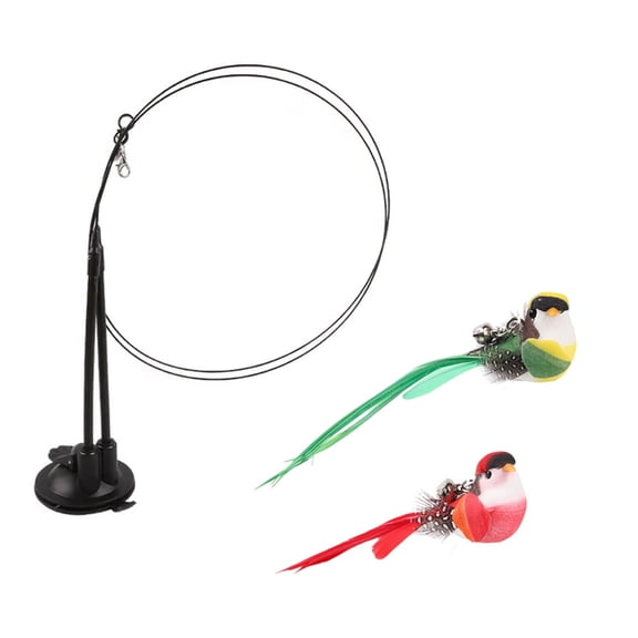 Sinyiin Rotating Birds Teaser Toy For Active Cats with Antislip Suction Cup Technology