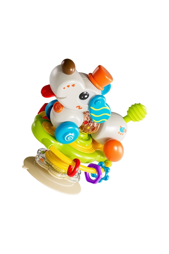 Rotating Spinner Dog Strong Adhesion Suction Cup Toy For Babies Finger Flexible