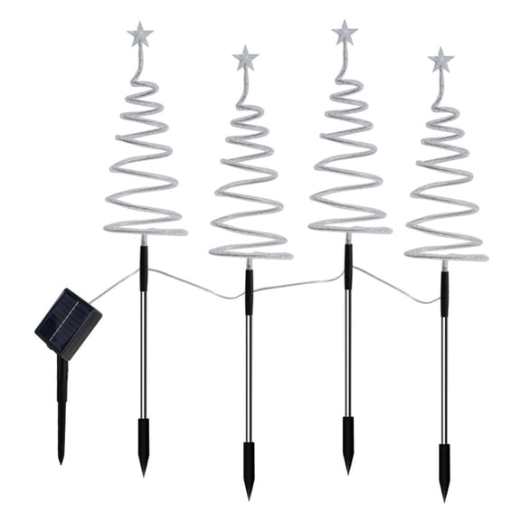 Sinyiin Solar energy 4 LED Spiralling Garden Lamp Automatic Charging Weather Resistant ABS Stake Design