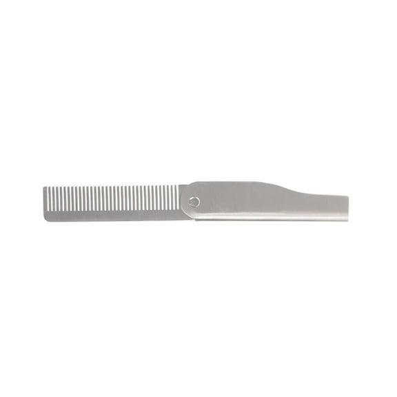 Sinyiin Stainless Steel Beard Comb for Men Ergonomic Grooming Tool for Styling and Shaping Foldable Wide Tooth Beard Comb