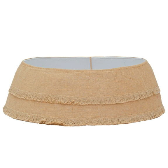 Sinyiin Textured Polyester Christmas Tree Base Cover Natural Burlap Look Simple Assembly Universal Decoration Solution