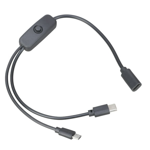 Sinyiin USB C Female to Type C & Micros USB Male Fast Charging 5V with Control Switches