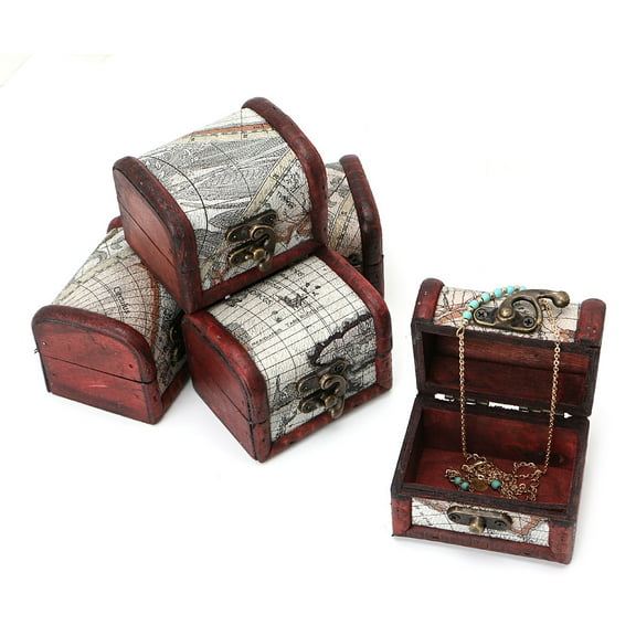Sinyiin Vintage Wooden Boxes Decorative Storage Treasure Jewelry Chest with Lid Elegant Keepsake Box for Jewelry Storage for Cas