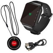 Sinyiin Waterproof Emergency Wireless Nurse Call Bracelet Calling Pager System with LED Display Watch Receiver for Hospital