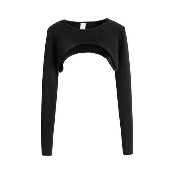 Sinyiin Women's Long Sleeve Round Neck Crop Top Shrugs Sweet Cool T-shirt Boleros Shurgs