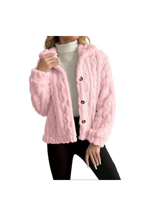 Women's long-sleeved comfortable and warm wool bed Coat with zipper stand collar, plus size