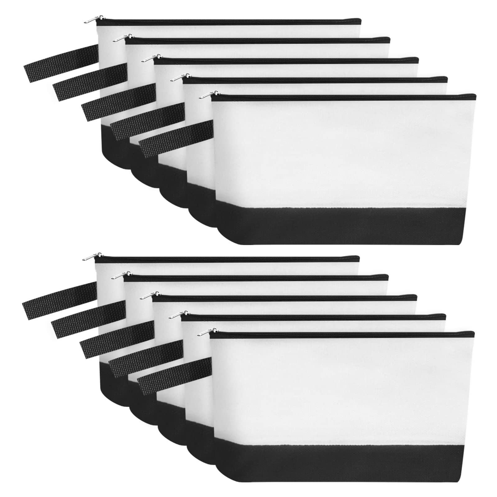 Sinzip 10 Pieces Cotton YPF5 Canvas Makeup Bag with Bottom and Strap