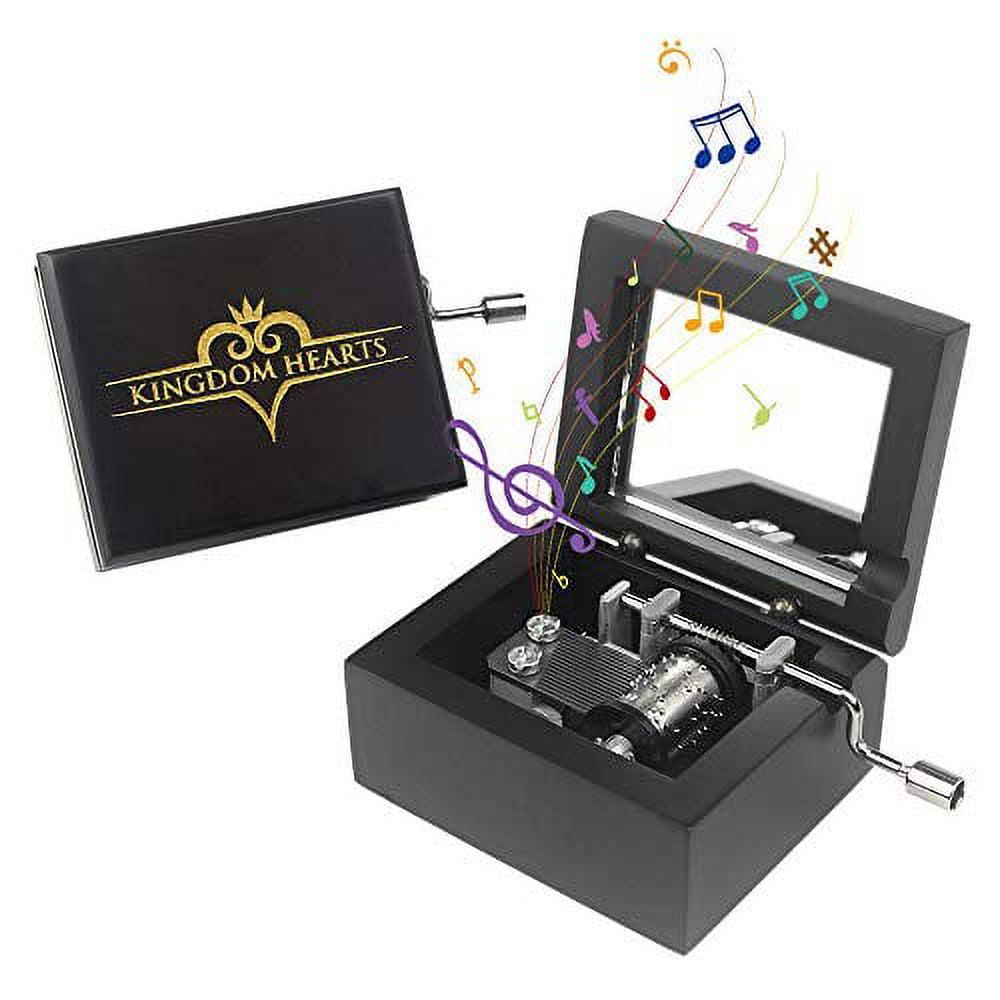 Sinzyo Black Wood Mechanism Musical Box Wind Up Music Box Gift for Christmas/Birthday/Valentine