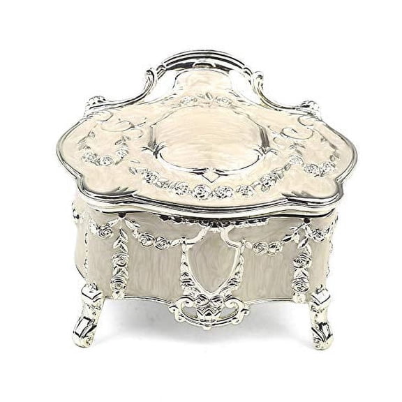 Sinzyo Emboss Alloy Metal Music Box Wind Up Movement Music Box for spouses,Friends and Children on Christmas and Valentine's Day (Tune;Brahms Lullaby)