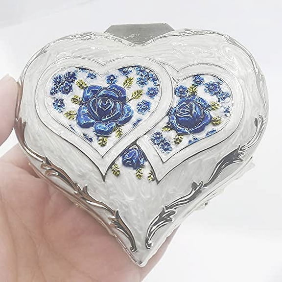 Sinzyo Emboss Alloy Metal Music Box Wind Up Movement Music Box for Friends on Christmas,Valentine's Day (Boutique Embossed Metal Music Box M, Tune; Everytime You Kissed Me)