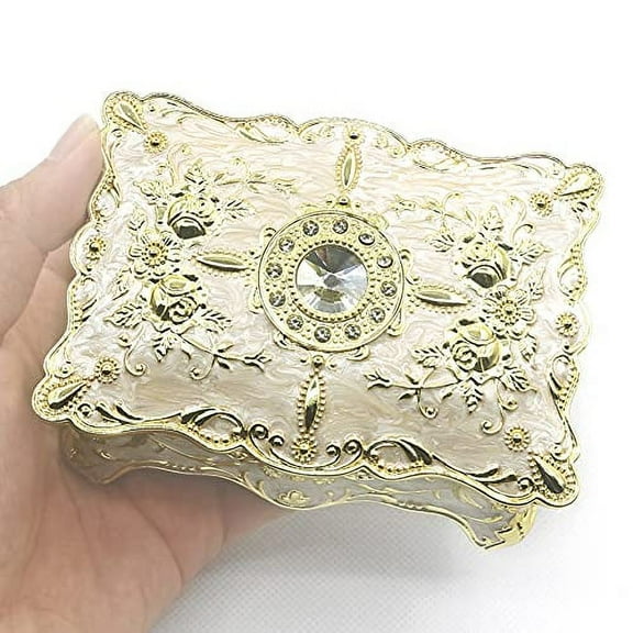 Sinzyo Emboss Alloy Metal Music Box Wind Up Movement Music Box for friends on Christmas,Valentine's day (Tune;Fur Elise)
