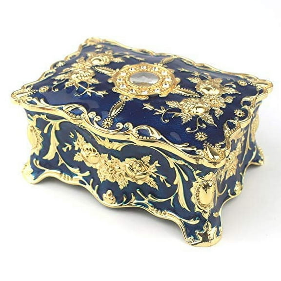 Sinzyo Emboss Alloy Metal Music Box Wind Up Movement Music Box for friends on Christmas,Valentine's day (Boutique embossed metal music box F, Tune;Elfen Lied)