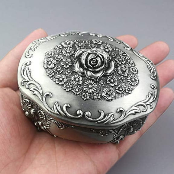 Sinzyo Oval Emboss Alloy Metal Music Box Wind Up Movement Musical Boxs for Christmas/Birthday/Valentine's Day Tune ; Davy Jones