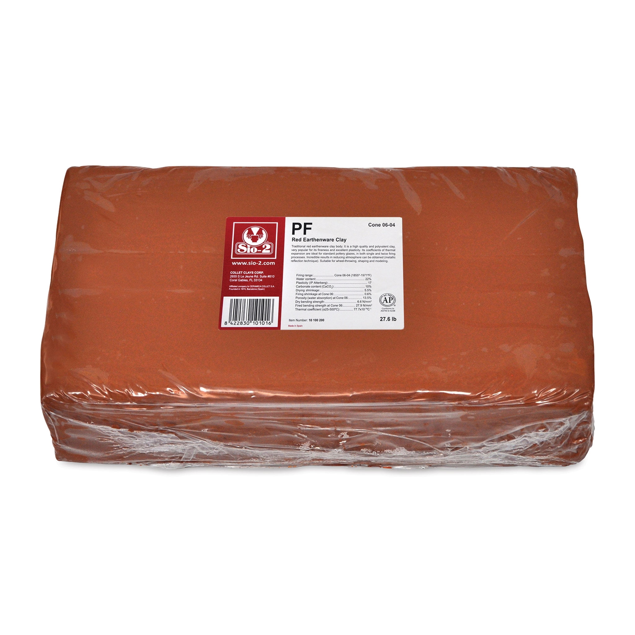 Sio2 Clay Sio-2 PF Red Earthenware Clay - 27.6 lbs - Walmart.com