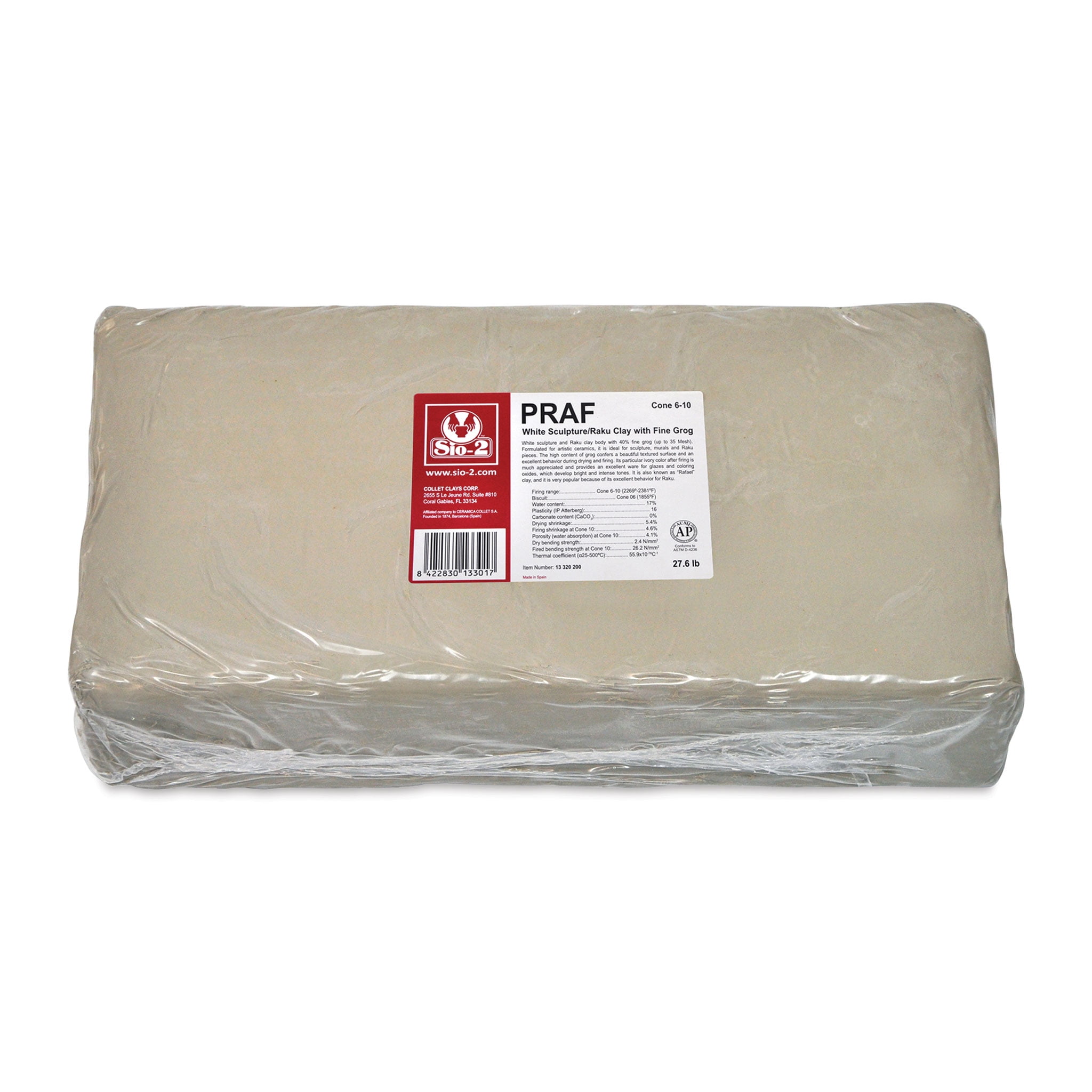 Sio2 Clay Sio-2 PRAF White Sculpture Clay - 27.6 lbs - Walmart.com