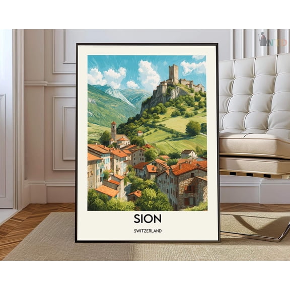 Sion Switzerland Alps Poster, Unframed Paper Poster 8x10in