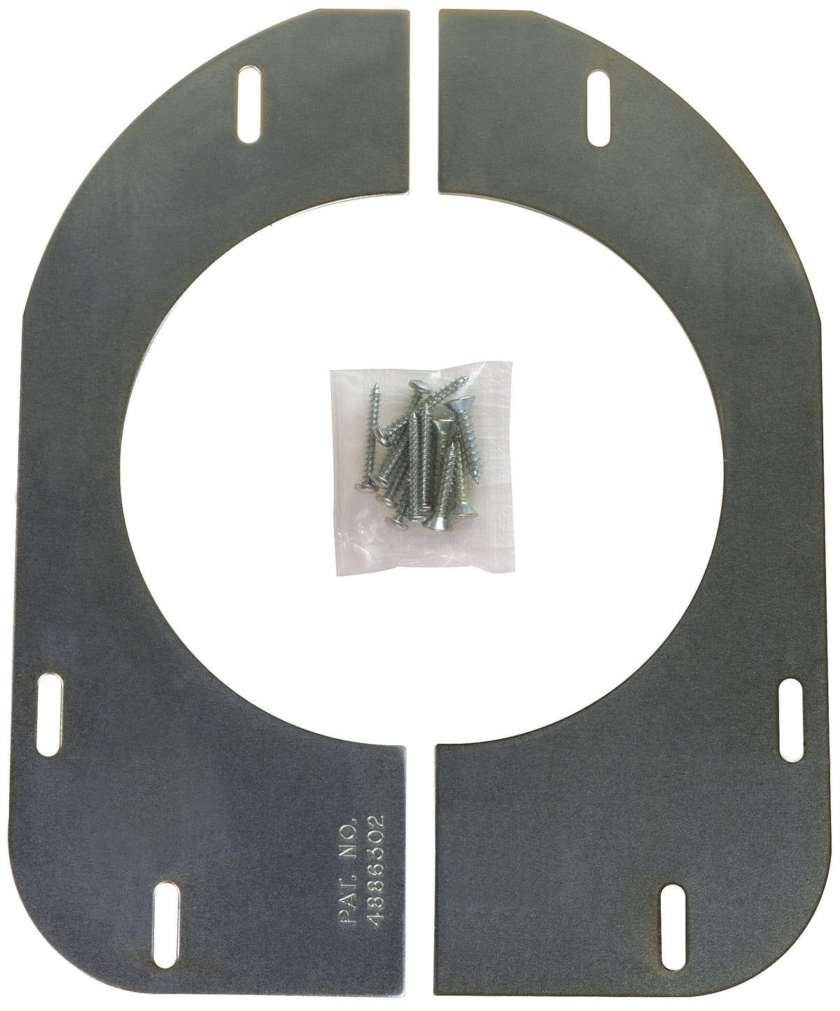 Gray Steel Closet Flange Floor Support with Screws
