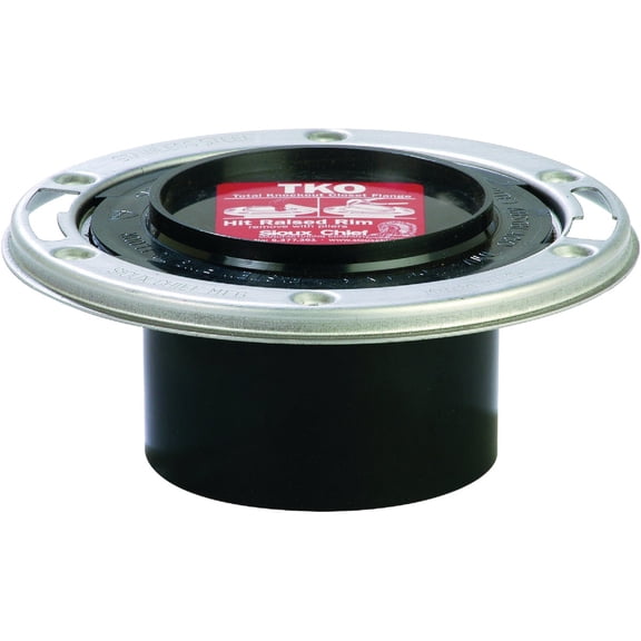 Sioux Chief Closet Flange Total Knockout - 4 in x 3 in, Gray, Stainless Steel/ABS