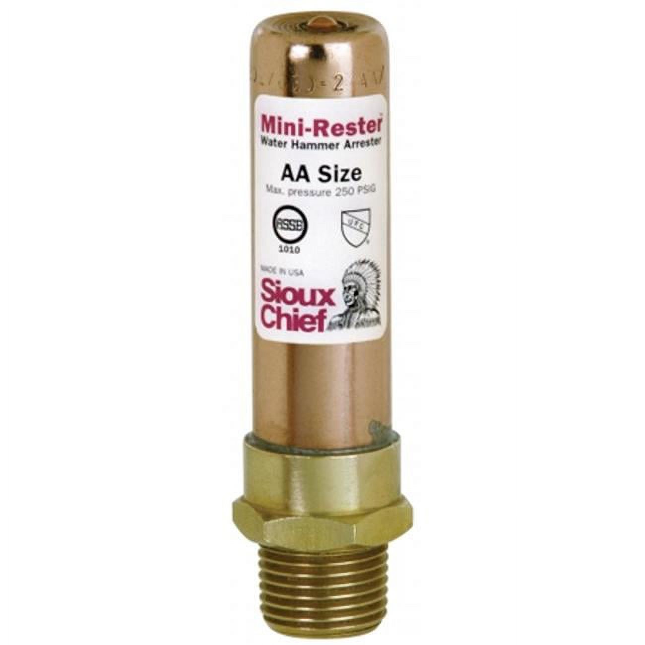 Sioux Chief MiniRester 1/2 in. MIP in. X 1/2 in. D Closed in. Copper Water Hammer Arrester 1 pk - image 1 of 1