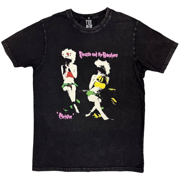Siouxsie & The Banshees Unisex Stone Wash T-Shirt Christine (Black) (X-Large)