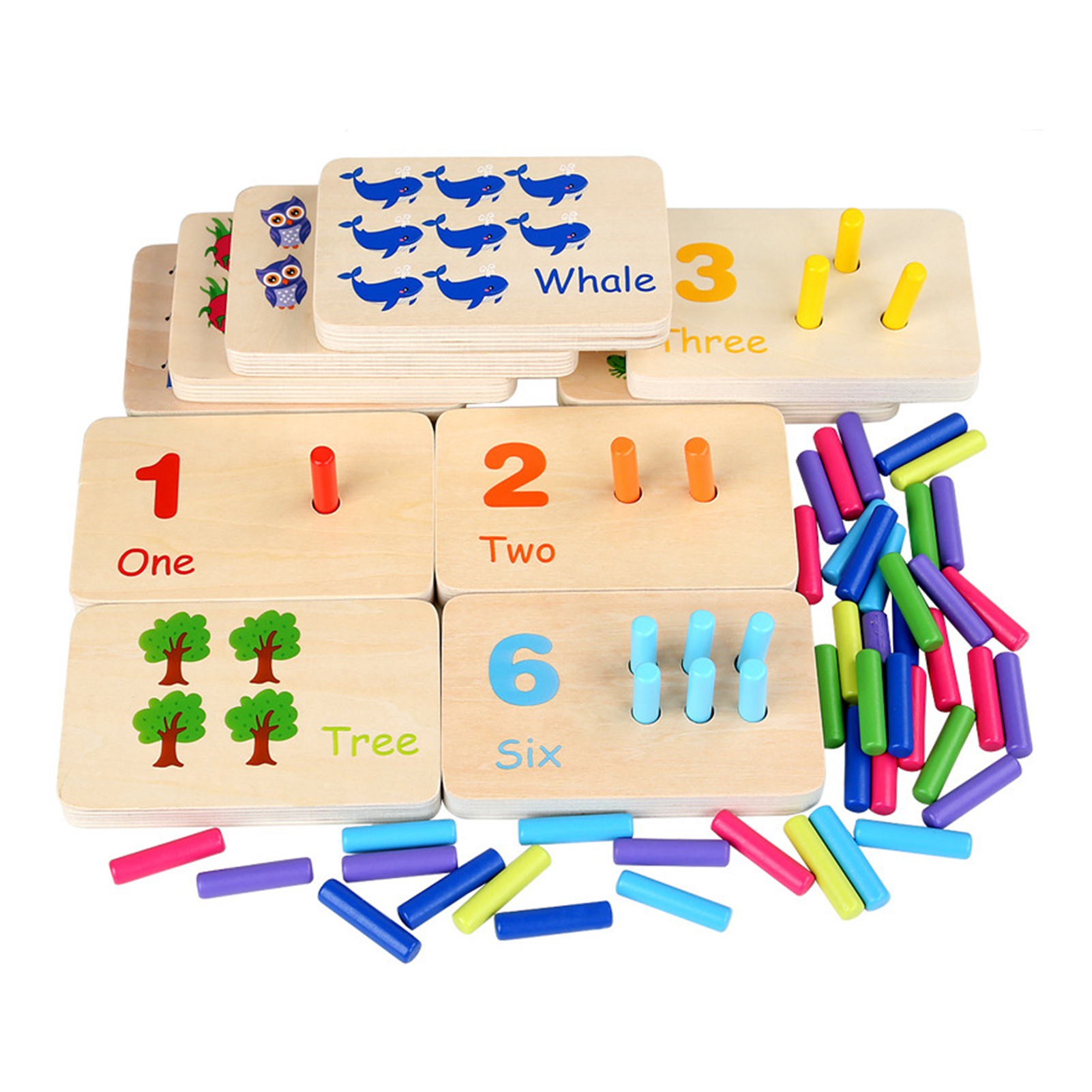 Sioweci 1 Set Math Counting Toy Waterbased Paint Clear Pattern Digital